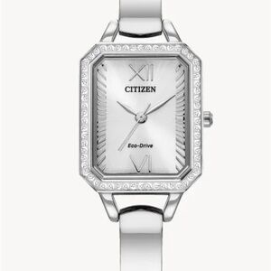 Citizen Eco Drive Watch, Steel Tank Style , Crystal Accents Women’s Watch